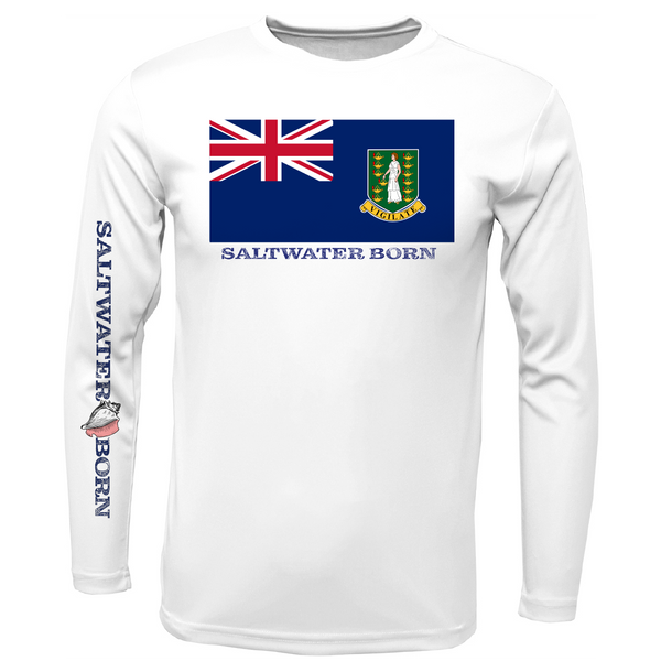 British Virgin Islands Flag Men's Long Sleeve UPF 50+ Dry-Fit Shirt