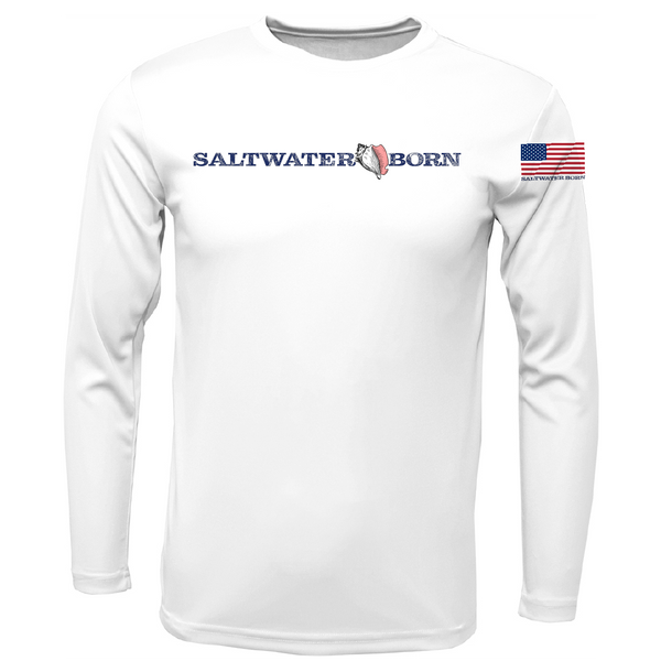 Hammerhead Outline Men's Long Sleeve UPF 50+ Dry-Fit Shirt