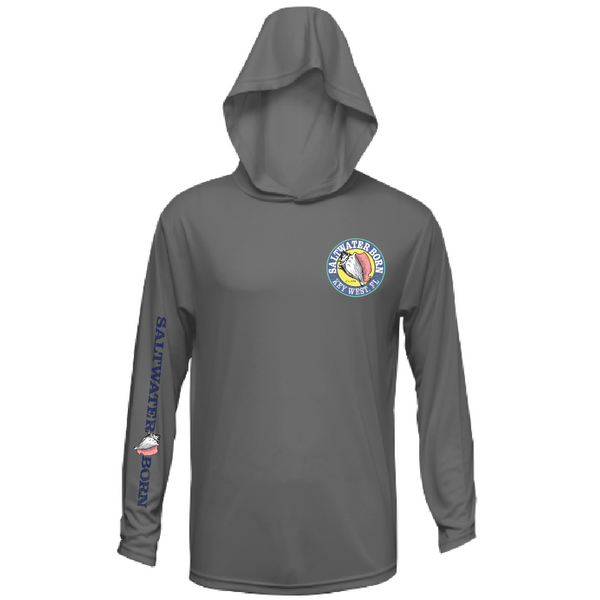 Key West, FL "Catch Clean Conserve" Lionfish Men's Long Sleeve UPF 50+ Dry-Fit Hoodie