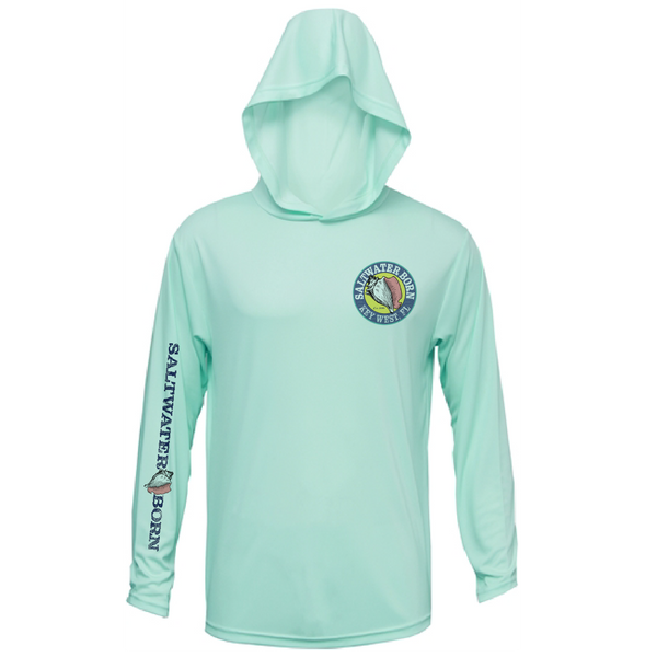Key West, FL "Catch Clean Conserve" Lionfish Men's Long Sleeve UPF 50+ Dry-Fit Hoodie
