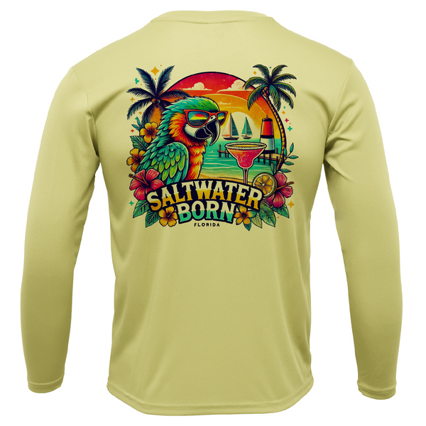Saltwater Born Florida Parrot Men's Long Sleeve UPF 50+ Dry-Fit Shirt
