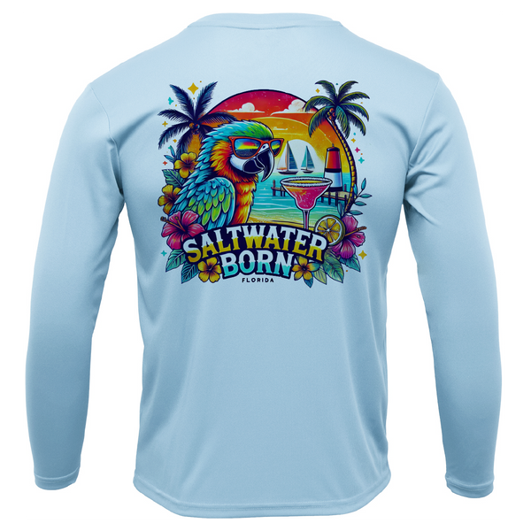 Saltwater Born Florida Parrot Men's Long Sleeve UPF 50+ Dry-Fit Shirt