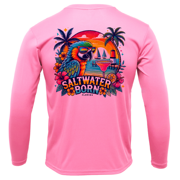 Saltwater Born Florida Parrot Men's Long Sleeve UPF 50+ Dry-Fit Shirt