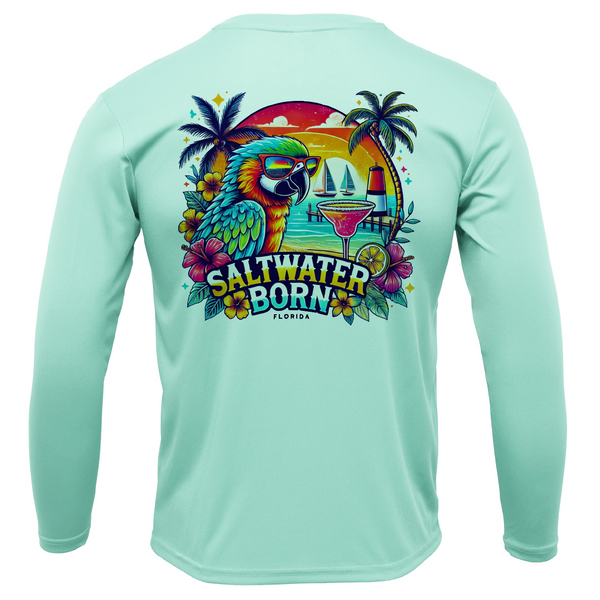 Saltwater Born Florida Parrot Men's Long Sleeve UPF 50+ Dry-Fit Shirt