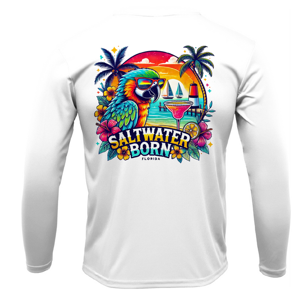 Saltwater Born Florida Parrot Men's Long Sleeve UPF 50+ Dry-Fit Shirt