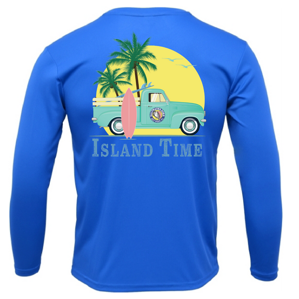Key West, FL Island Time Men's Long Sleeve UPF 50+ Dry-Fit Shirt