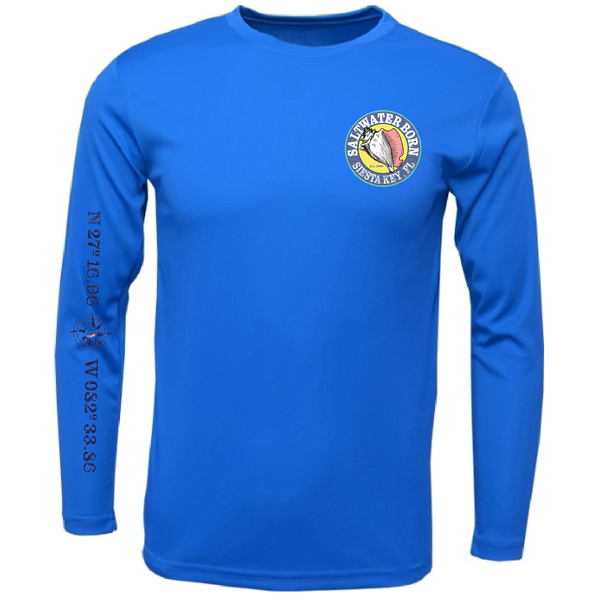 Siesta Key, FL Marlin Men's Long Sleeve UPF 50+ Dry-Fit Shirt