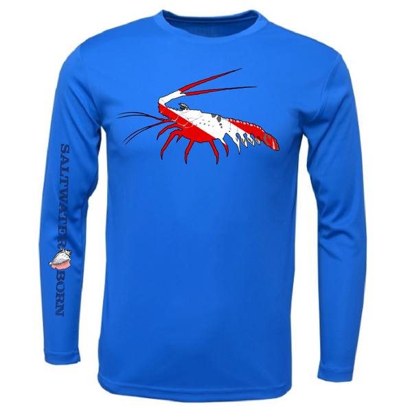 Key West, FL Spiny Lobster Diver Men's Long Sleeve UPF 50+ Dry-Fit Shirt