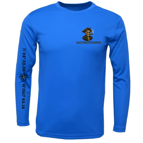 Key West, FL Pirate Men's Long Sleeve UPF 50+ Dry-Fit Shirt