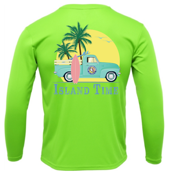 Key West, FL Island Time Men's Long Sleeve UPF 50+ Dry-Fit Shirt