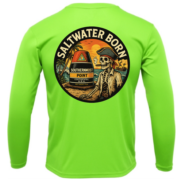 Key West, FL Pirate Men's Long Sleeve UPF 50+ Dry-Fit Shirt