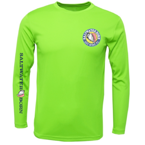 Key West, FL Island Time Men's Long Sleeve UPF 50+ Dry-Fit Shirt