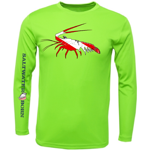Key West, FL Spiny Lobster Diver Men's Long Sleeve UPF 50+ Dry-Fit Shirt