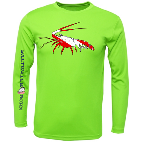 Key West, FL Spiny Lobster Diver Men's Long Sleeve UPF 50+ Dry-Fit Shirt