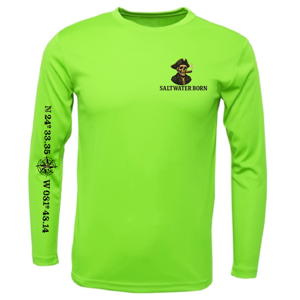 Key West, FL Pirate Men's Long Sleeve UPF 50+ Dry-Fit Shirt