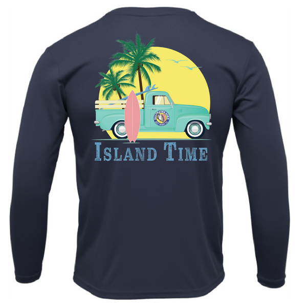 Key West, FL Island Time Men's Long Sleeve UPF 50+ Dry-Fit Shirt