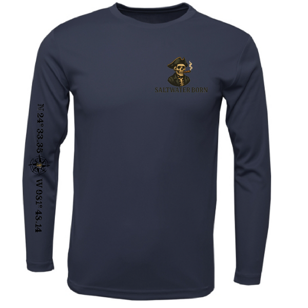 Key West, FL Pirate Men's Long Sleeve UPF 50+ Dry-Fit Shirt