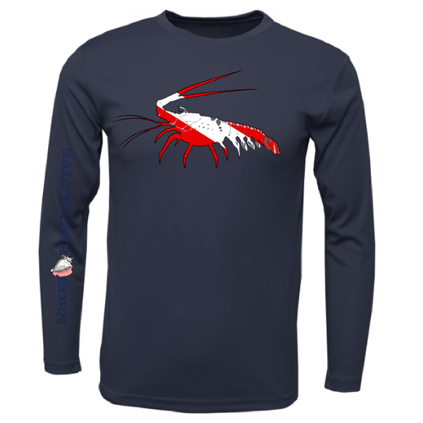 Key West, FL Spiny Lobster Diver Men's Long Sleeve UPF 50+ Dry-Fit Shirt