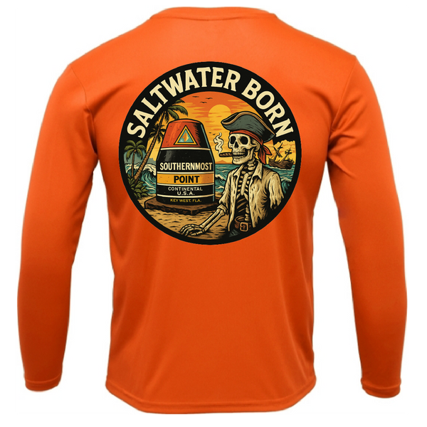 Key West, FL Pirate Men's Long Sleeve UPF 50+ Dry-Fit Shirt