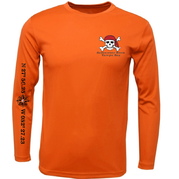 Tampa Bay, FL Blackbeard Men's Long Sleeve UPF 50+ Dry-Fit Shirt