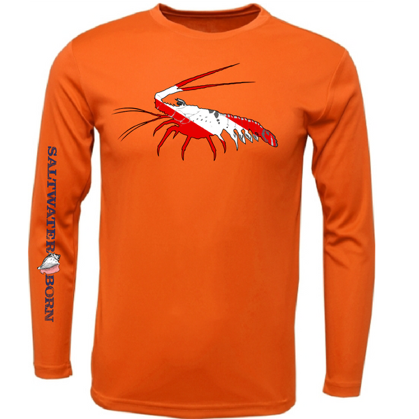 Key West, FL Spiny Lobster Diver Men's Long Sleeve UPF 50+ Dry-Fit Shirt