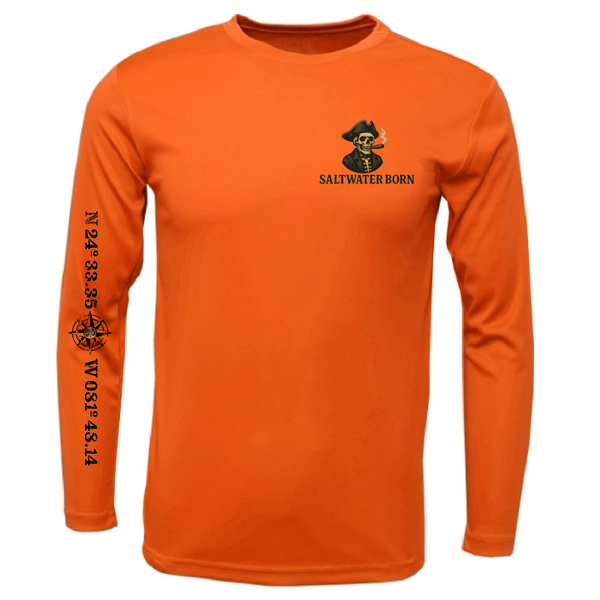 Key West, FL Pirate Men's Long Sleeve UPF 50+ Dry-Fit Shirt