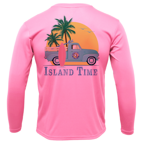 Key West, FL Island Time Men's Long Sleeve UPF 50+ Dry-Fit Shirt