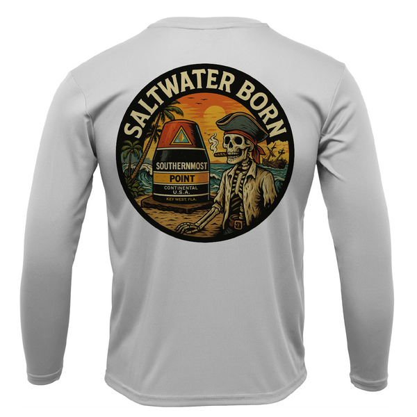 Key West, FL Pirate Men's Long Sleeve UPF 50+ Dry-Fit Shirt
