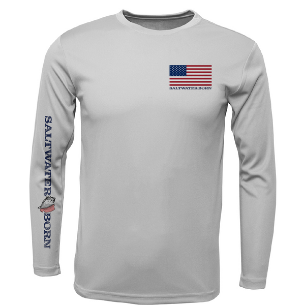 Long Island, NY USA Striped Bass Men's Long Sleeve UPF 50+ Dry-Fit Shirt