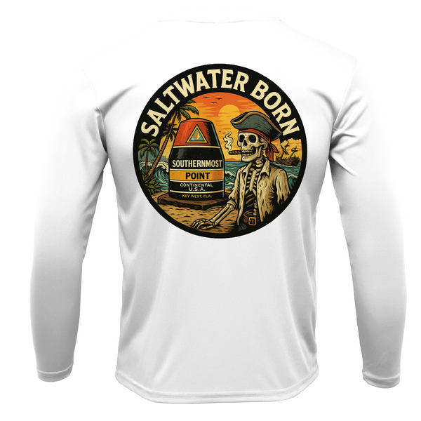 Key West, FL Pirate Men's Long Sleeve UPF 50+ Dry-Fit Shirt