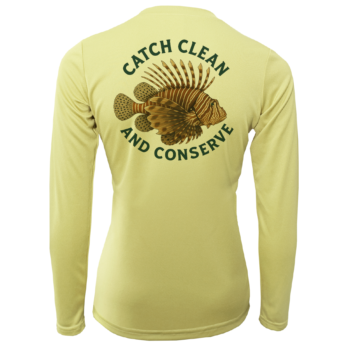 Key West, FL "Catch Clean Conserve" Lionfish Women's Long Sleeve UPF 50+ Dry-Fit Shirt