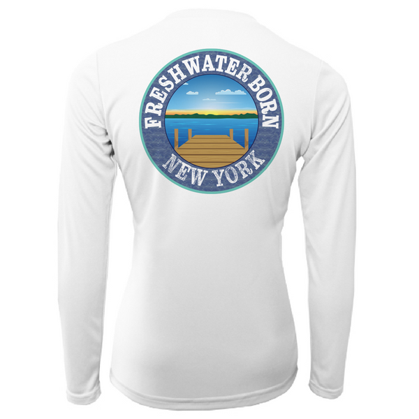 New York "Life is Better at the Lake" Women's Long Sleeve UPF 50+ Dry-Fit Shirt