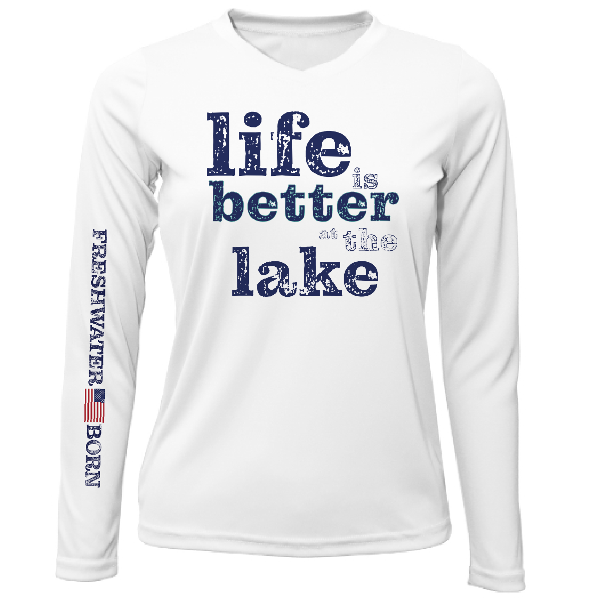 New York "Life is Better at the Lake" Women's Long Sleeve UPF 50+ Dry-Fit Shirt
