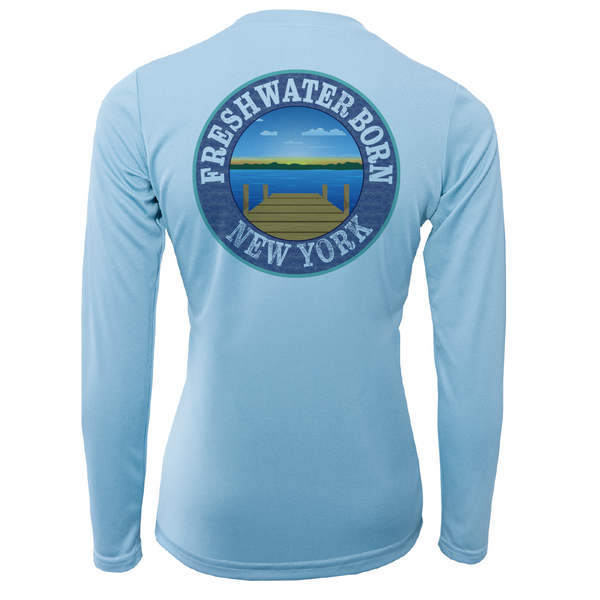 New York "Life is Better at the Lake" Women's Long Sleeve UPF 50+ Dry-Fit Shirt