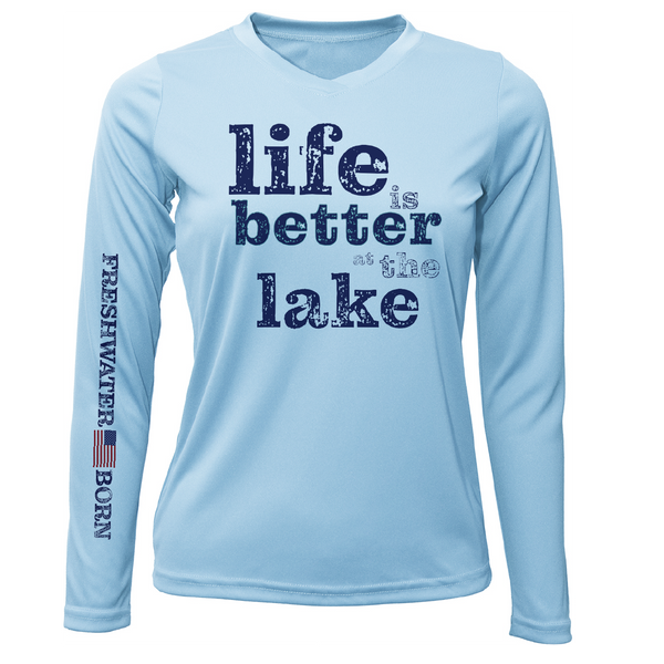 New York "Life is Better at the Lake" Women's Long Sleeve UPF 50+ Dry-Fit Shirt