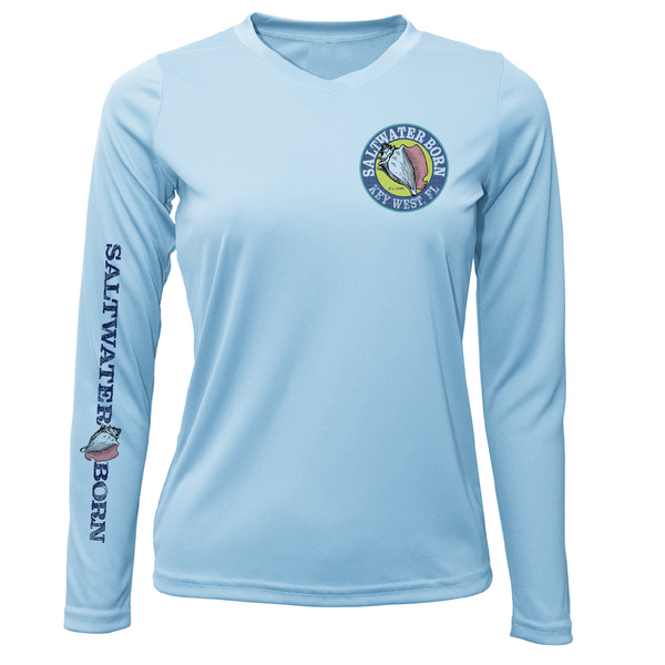 Key West, FL "Catch Clean Conserve" Lionfish Women's Long Sleeve UPF 50+ Dry-Fit Shirt