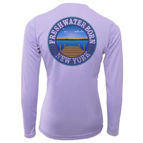 New York "Life is Better at the Lake" Women's Long Sleeve UPF 50+ Dry-Fit Shirt