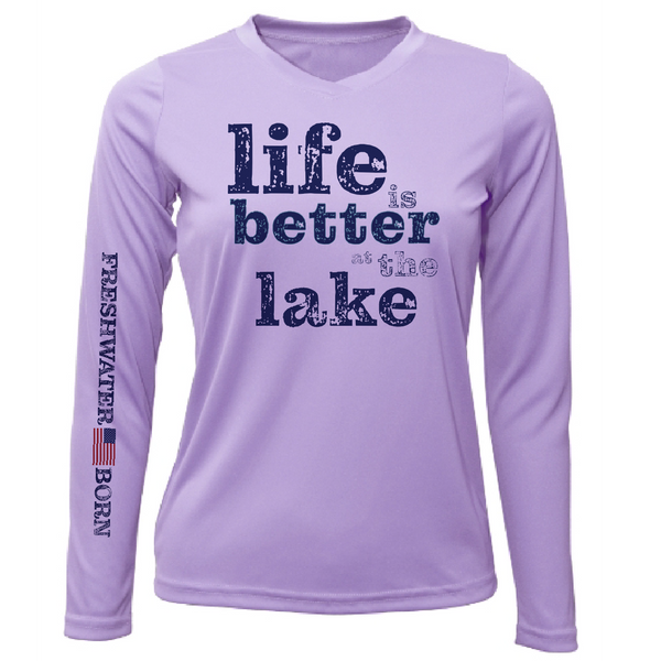 New York "Life is Better at the Lake" Women's Long Sleeve UPF 50+ Dry-Fit Shirt
