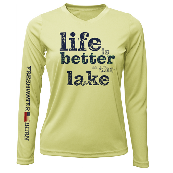 New York "Life is Better at the Lake" Women's Long Sleeve UPF 50+ Dry-Fit Shirt