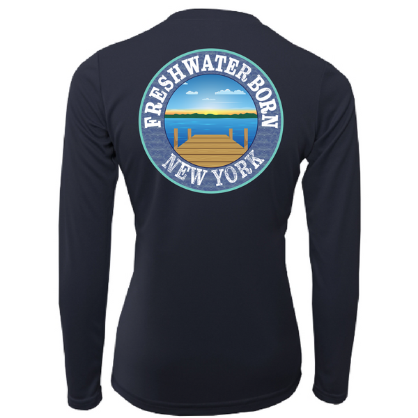 New York "Life is Better at the Lake" Women's Long Sleeve UPF 50+ Dry-Fit Shirt