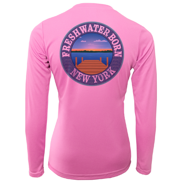 New York "Life is Better at the Lake" Women's Long Sleeve UPF 50+ Dry-Fit Shirt