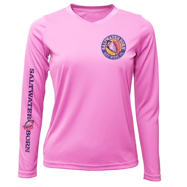 Key West, FL "Catch Clean Conserve" Lionfish Women's Long Sleeve UPF 50+ Dry-Fit Shirt