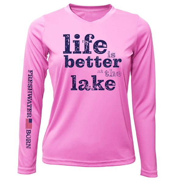 New York "Life is Better at the Lake" Women's Long Sleeve UPF 50+ Dry-Fit Shirt