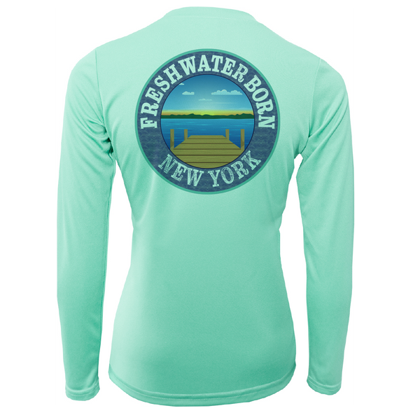 New York "Life is Better at the Lake" Women's Long Sleeve UPF 50+ Dry-Fit Shirt