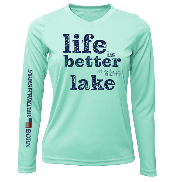 New York "Life is Better at the Lake" Women's Long Sleeve UPF 50+ Dry-Fit Shirt