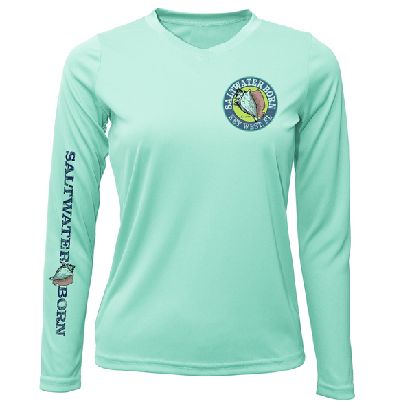 Key West, FL "Catch Clean Conserve" Lionfish Women's Long Sleeve UPF 50+ Dry-Fit Shirt