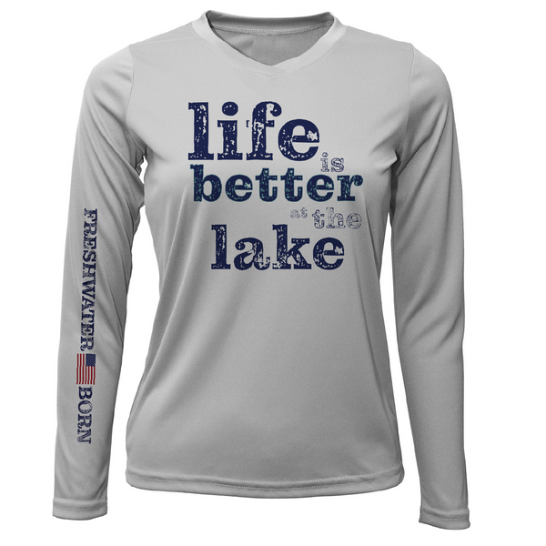 New York "Life is Better at the Lake" Women's Long Sleeve UPF 50+ Dry-Fit Shirt