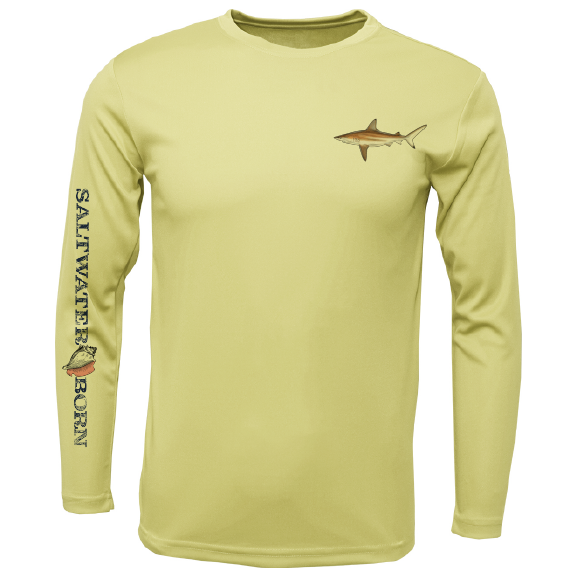 Performance Fishing Shirt Long Sleeve UPF 50+ (Blacktip Shark), L