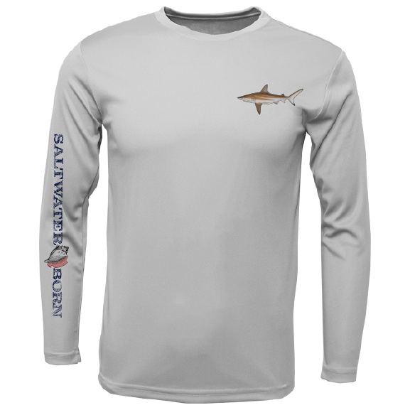 Performance Fishing Shirt Long Sleeve UPF 50+ (Blacktip Shark), L
