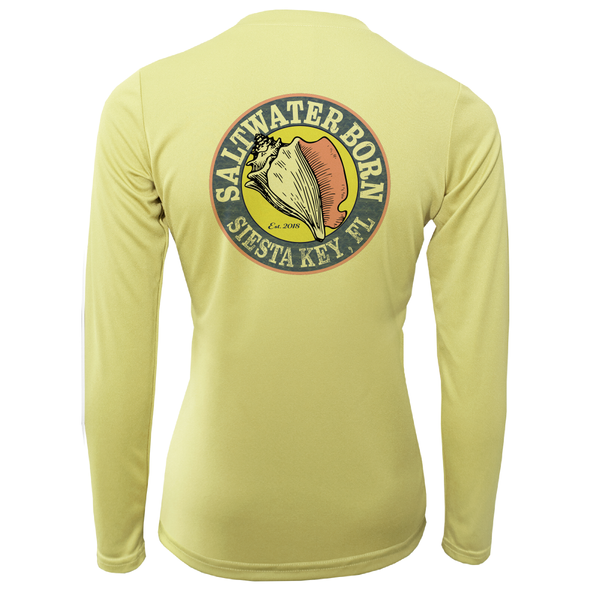 Siesta Key Saltwater Born Linear Logo Long Sleeve UPF 50+ Dry-Fit Shirt